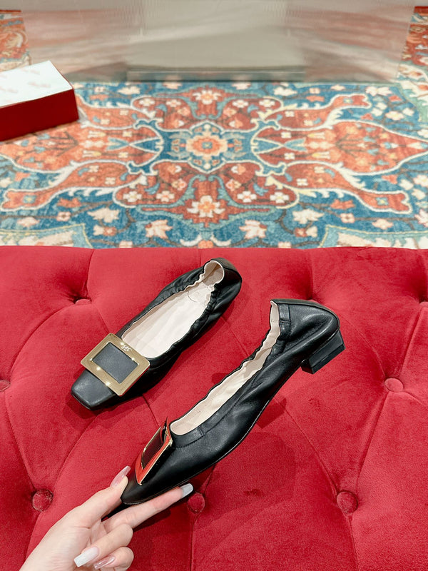 Viv Ballet Flats Black Imported Lambskin 247131