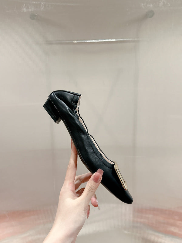 Viv Ballet Flats Black Imported Lambskin 247131