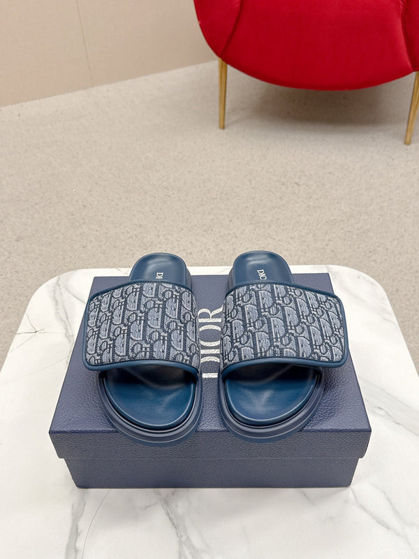 CD Aqua Sandals Blue Oblique printed fabric 476665