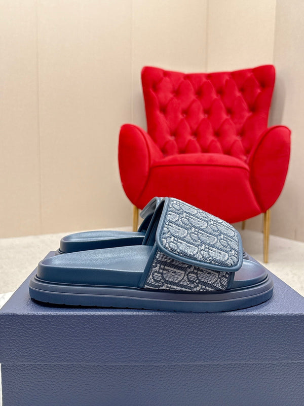 CD Aqua Sandals Blue Oblique printed fabric 476665