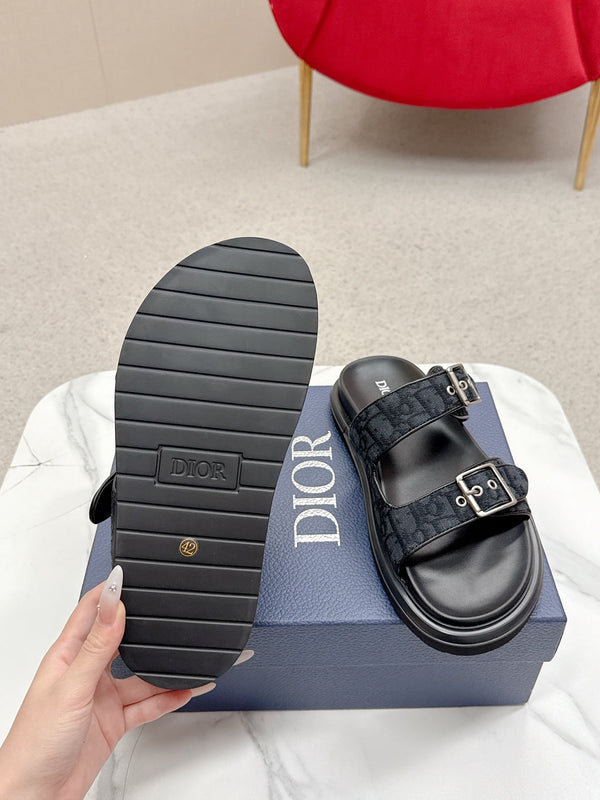 Sandali CD Aqua con cinturini Blu Nero Obliquo Jacquard Frabic 476660