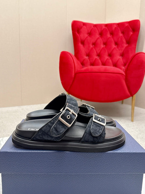 Sandali CD Aqua con cinturini Blu Nero Obliquo Jacquard Frabic 476660