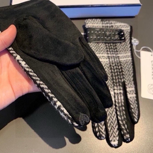 GLOVES IN BLACK MIX WHITE WOOL 429245