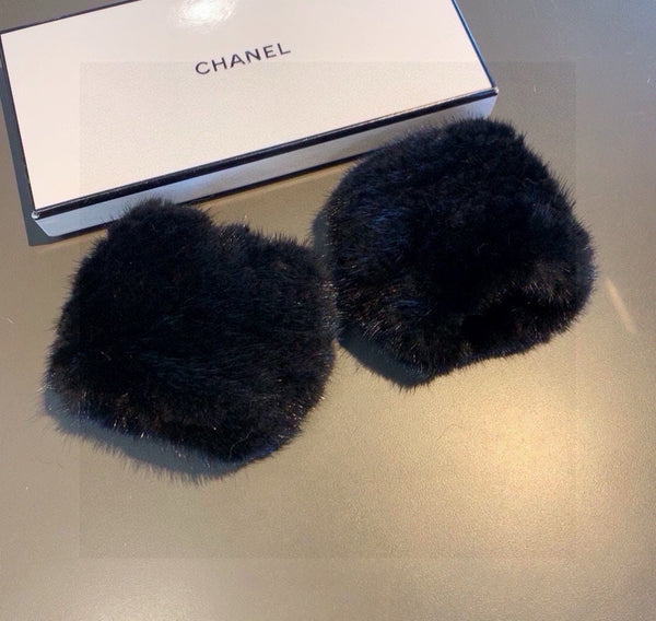 FINGERLESS HALF GLOVES IN BLACK RABBIT FUR 462278