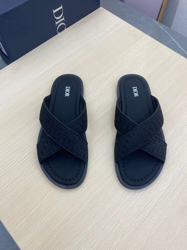 CD ALIAS SANDAL BLACK MONOGRAM JACQUARD