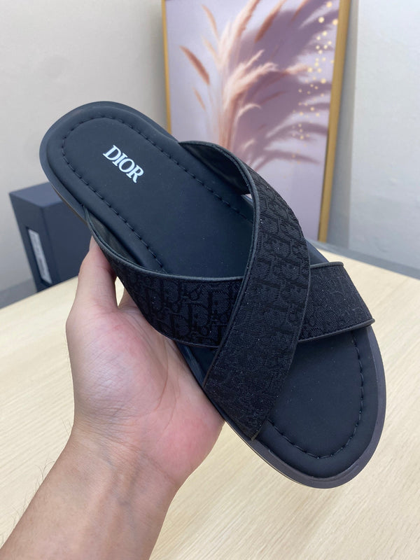 CD ALIAS SANDAL BLACK MONOGRAM JACQUARD