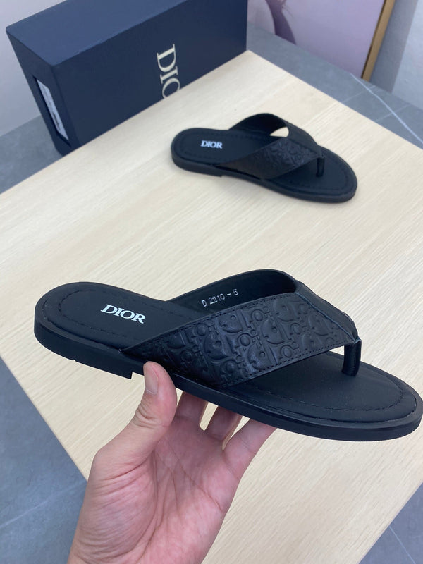 CD ALIDAS FLIP-FLOPS BLACK MONOGRAM CALFSKIN