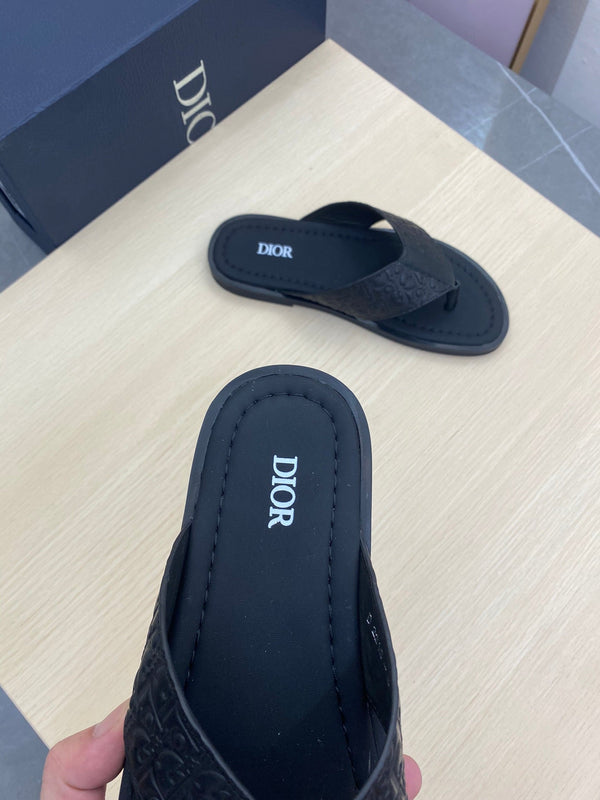 CD ALIDAS FLIP-FLOPS BLACK MONOGRAM CALFSKIN