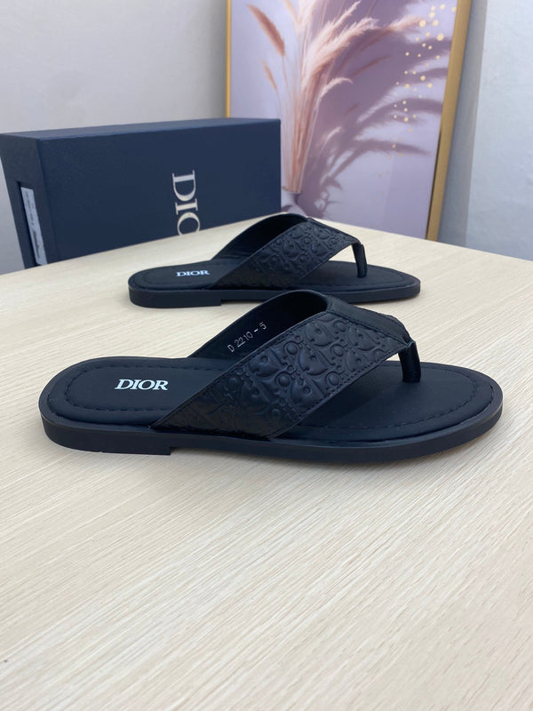 CD ALIDAS FLIP-FLOPS BLACK MONOGRAM CALFSKIN