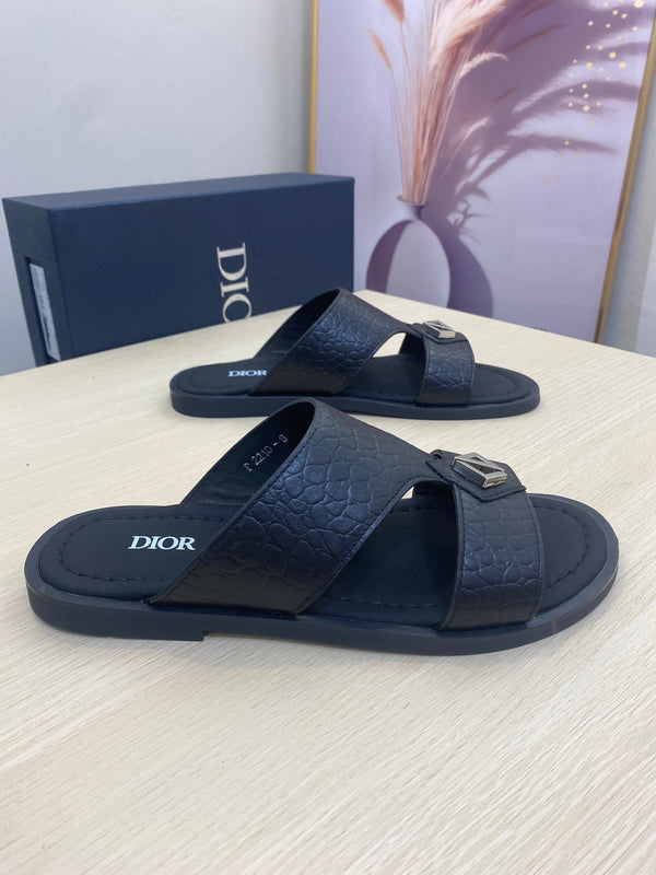 CD ALIDAS CROSS SNAKE MOTIF SANDAL BLACK CALFSKIN