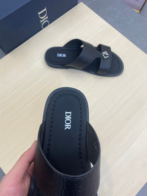 CD ALIDAS CROSS SNAKE MOTIF SANDAL BLACK CALFSKIN