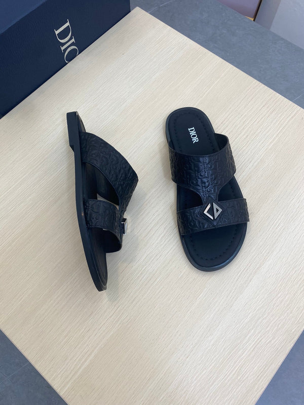 CD ALIDAS CROSS SANDAL BLACK MONOGRAM CALFSKIN