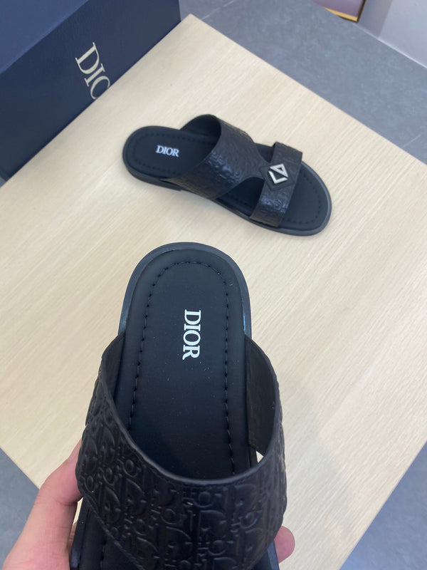 CD ALIDAS CROSS SANDAL BLACK MONOGRAM CALFSKIN