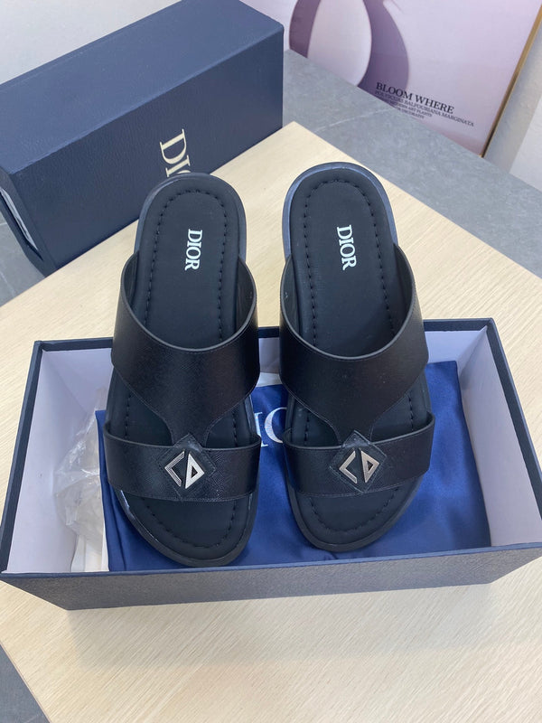 CD ALIDAS CROSS SANDAL BLACK CALFSKIN