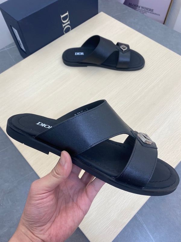 CD ALIDAS CROSS SANDAL BLACK CALFSKIN