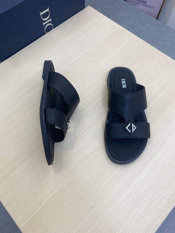 CD ALIDAS CROSS SANDAL BLACK GRAINED CALFSKIN