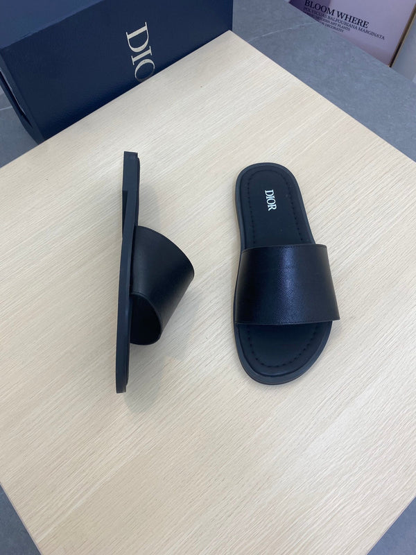 CD SLIDE ALIDAS SLIPPER BLACK CALFSKIN