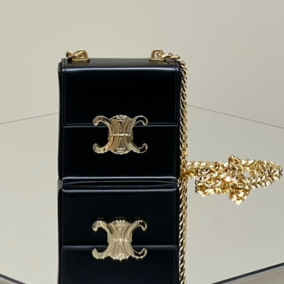BOX TRIOMPHE 10 NERO PELLE DI VITELLO LUCIDA