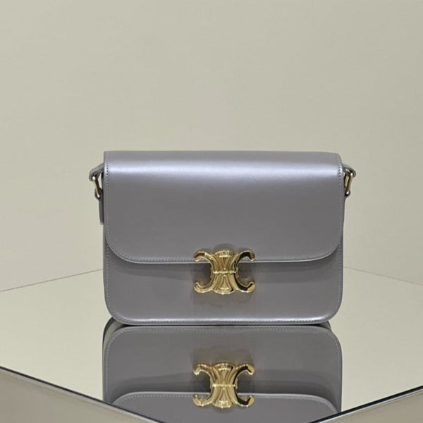 MINI CLAUDE 22 PELLE DI VITELLO LUCIDA ARGENTO