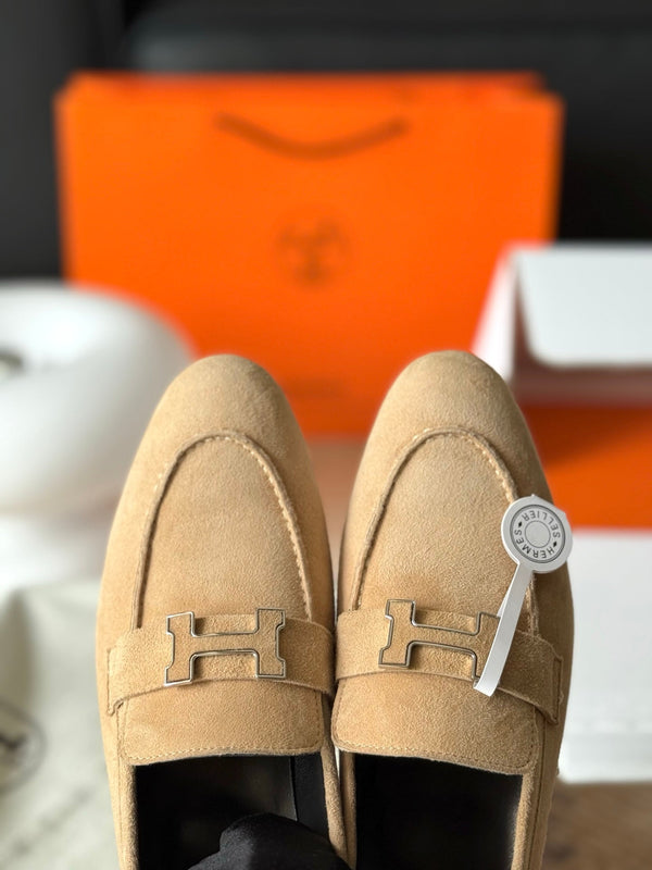 HM Paris Mocassins Daim Beige 581245