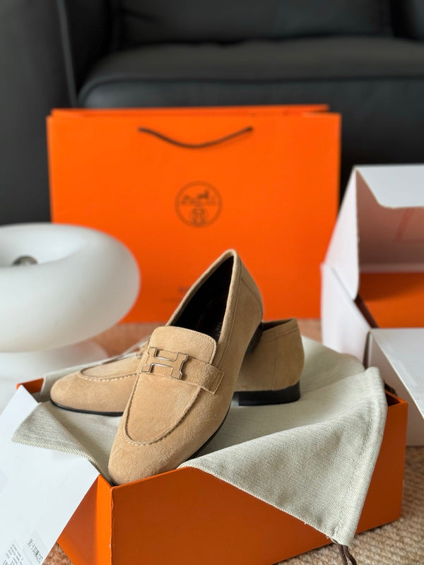 HM Paris Mocassins Daim Beige 581245