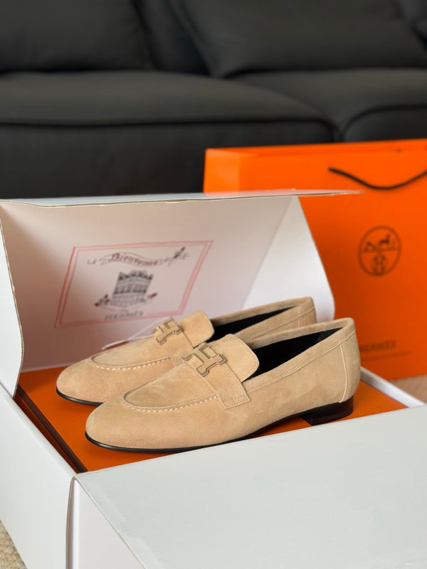 HM Paris Mocassins Daim Beige 581245