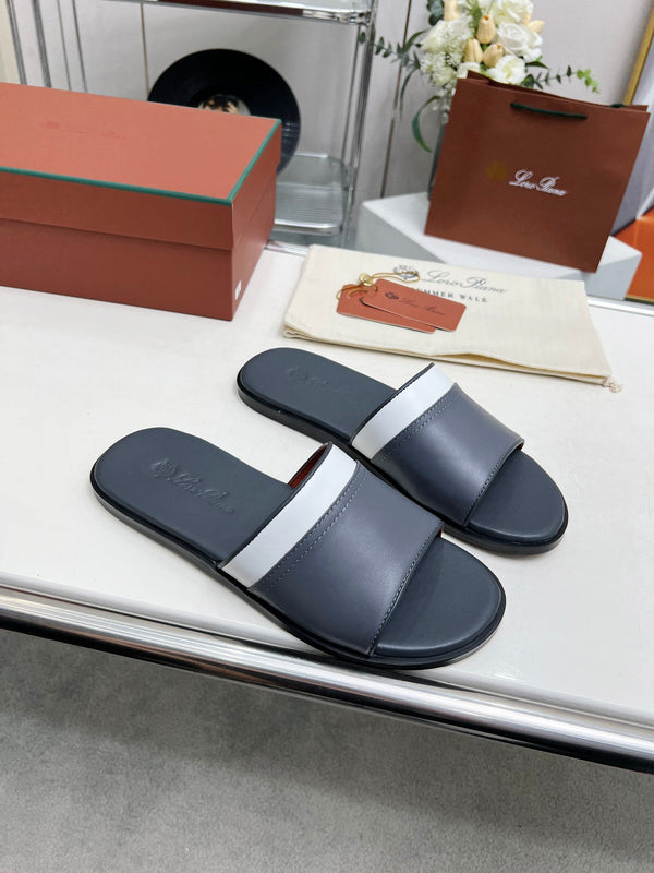 LP SLIPPER PATHON PEWTER CALFSKIN