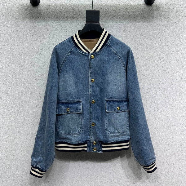 Celin Teddy Jacket Blue Denim