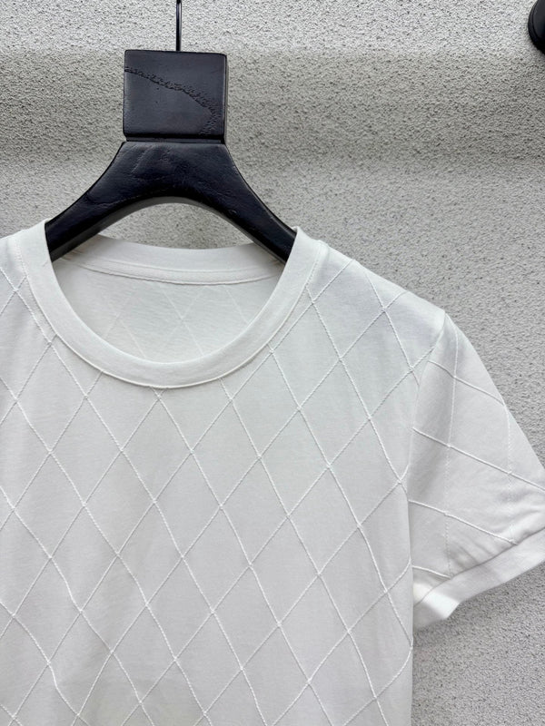 CC 26s Diamond-Patterned Short-Sleeved T-shirt Cotton 398349