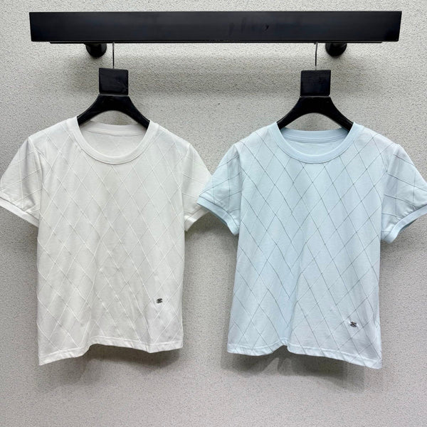 CC 26s Diamond-Patterned Short-Sleeved T-shirt Cotton 398349