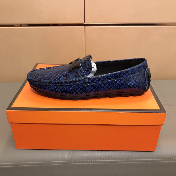 HM Men's Loafer Navy Blue Cowhide 529720