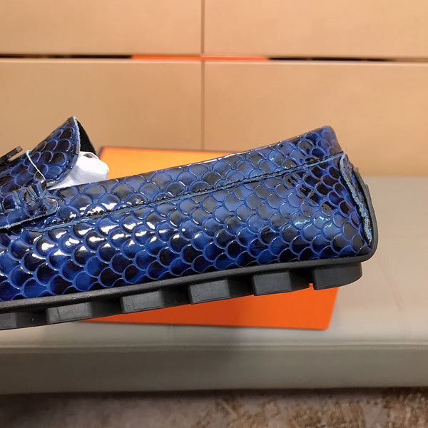 HM Men's Loafer Navy Blue Cowhide 529720