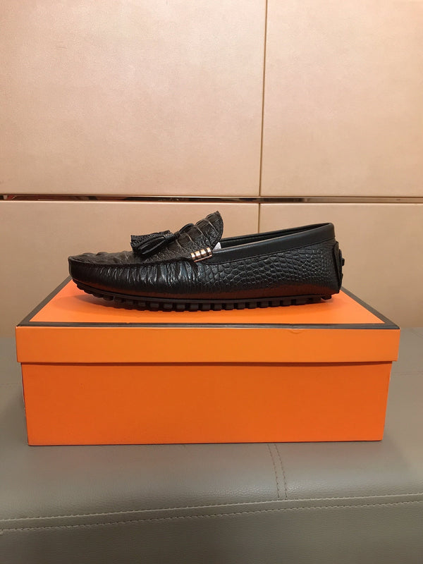 LV LOAFERS BLACK EMBOSSED CALFSKIN WITH TASSEL