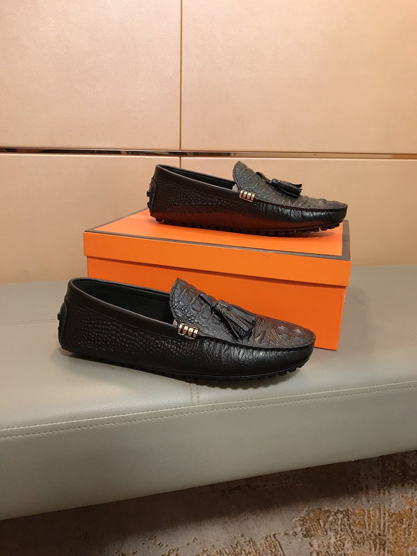 LV LOAFERS BLACK EMBOSSED CALFSKIN WITH TASSEL