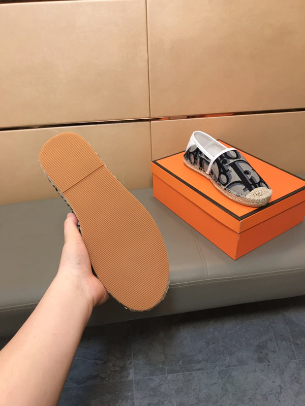 CD PARADISE ESPADRILLE LOAFER BLACK-GRAY MONOGRAM JACQUARD