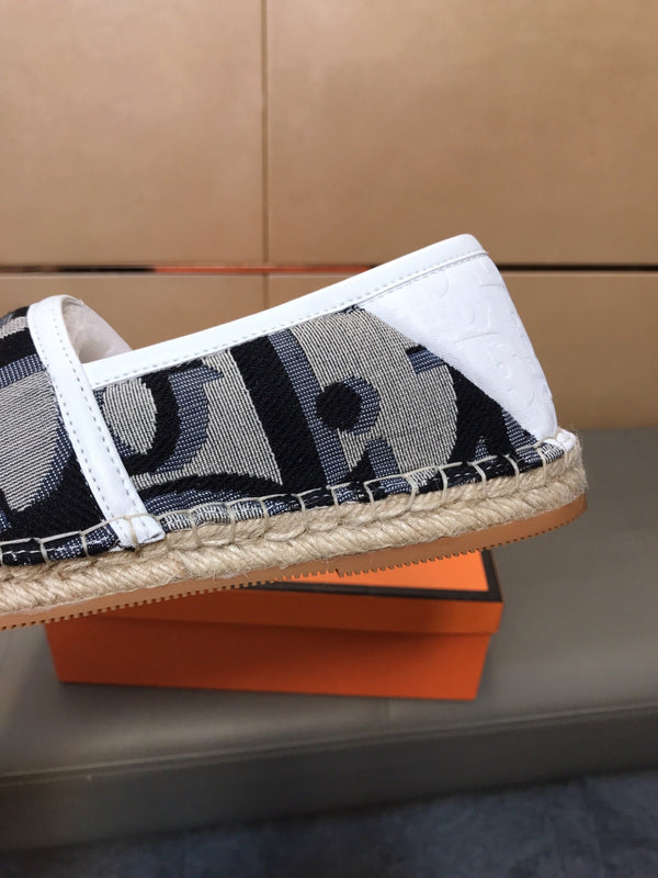 CD PARADISE ESPADRILLE LOAFER BLACK-GRAY MONOGRAM JACQUARD