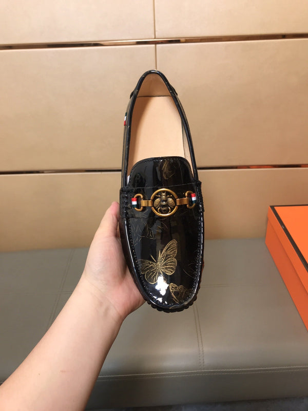 GG Men's Dress Shoe Blue Crocodile Embossed Calfskin 533107