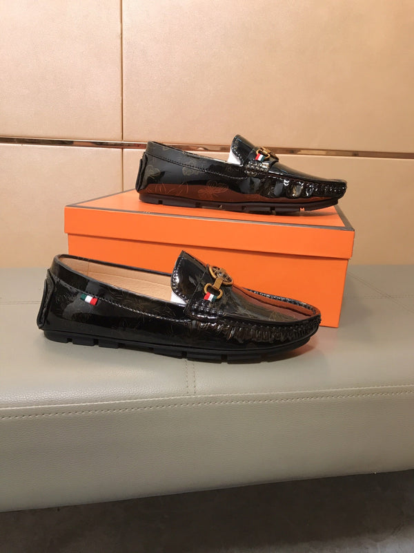 GG Men's Dress Shoe Blue Crocodile Embossed Calfskin 533107