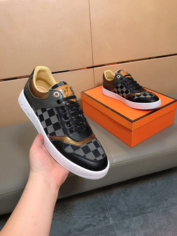 LV TRAINER BLACK CALFSKIN AND DAMIER CANVAS