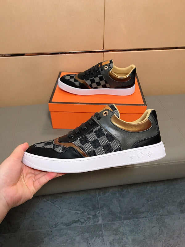 LV TRAINER BLACK CALFSKIN AND DAMIER CANVAS