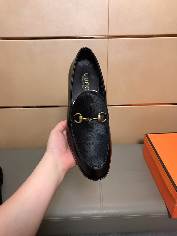 GG Men's Horsebit Loafer Black Patent Leather 541588