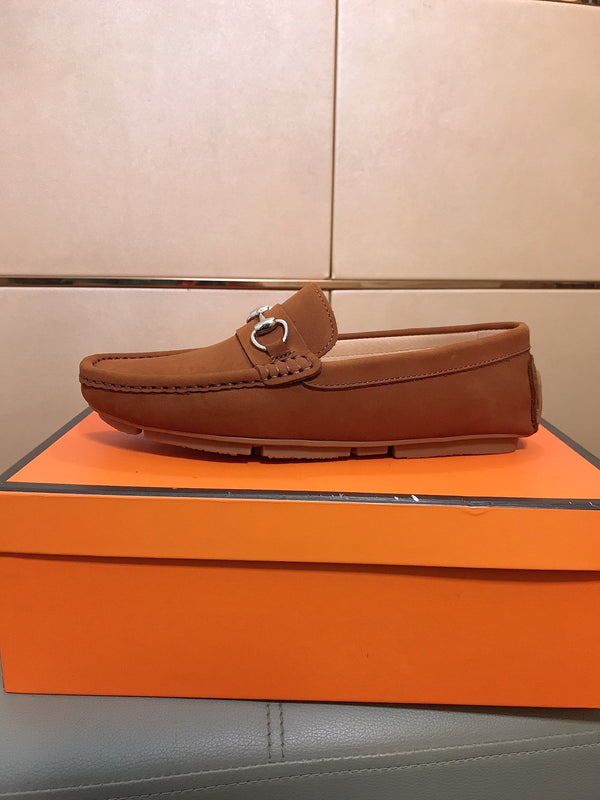 GG Men's Flat Loafer Brown Suede 523213