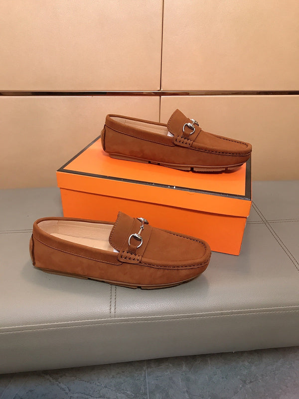 GG Men's Flat Loafer Brown Suede 523213