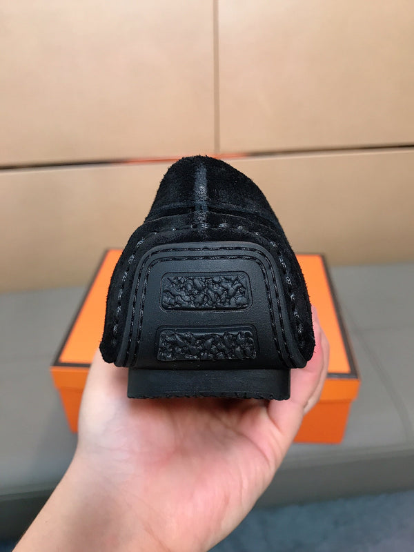 Mocassino GG da uomo 25 Snake in pelle scamosciata nera 748028