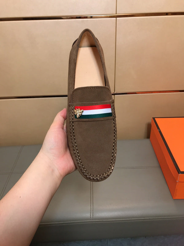 GG Men's Loafer Black Embossed Cowhide 528261