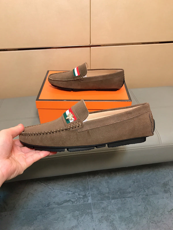 GG Men's Loafer Black Embossed Cowhide 528261