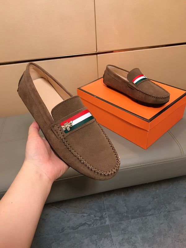 GG Men's Loafer Black Embossed Cowhide 528261