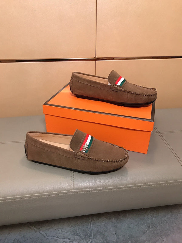 GG Men's Loafer Black Embossed Cowhide 528261