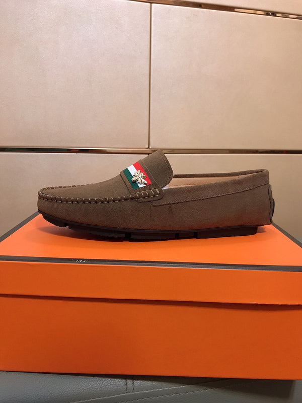 GG Men's Loafer Black Embossed Cowhide 528261