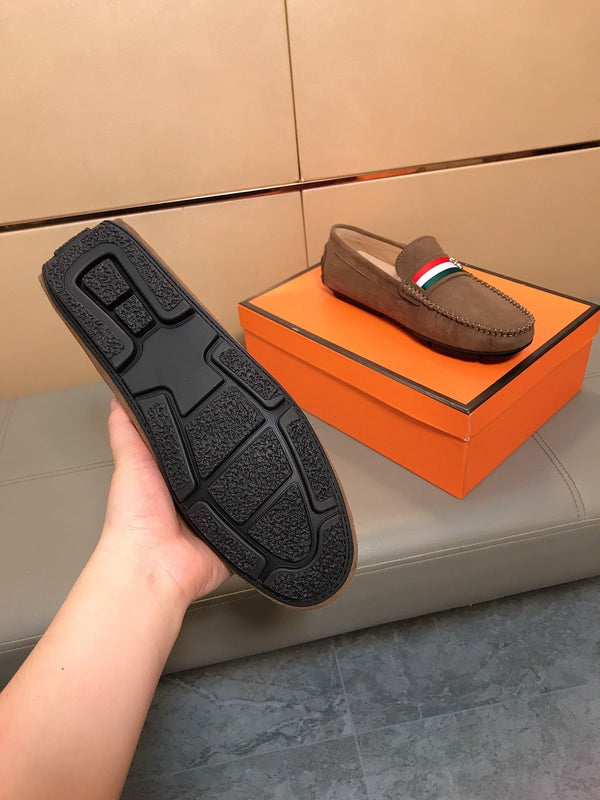 GG Men's Loafer Black Embossed Cowhide 528261